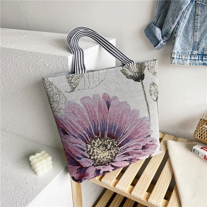 Ethnic Vintage Embroidered Canvas Tote Bag for Women