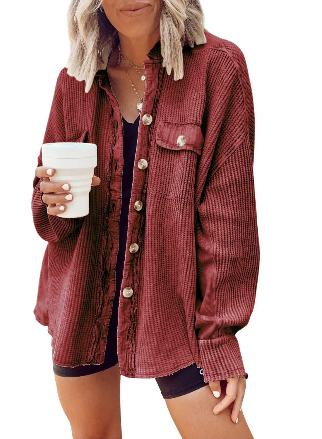Autumn New Coat Fashion Casual Lapel Pocket Stitching Irregular Shirt Jacket Women