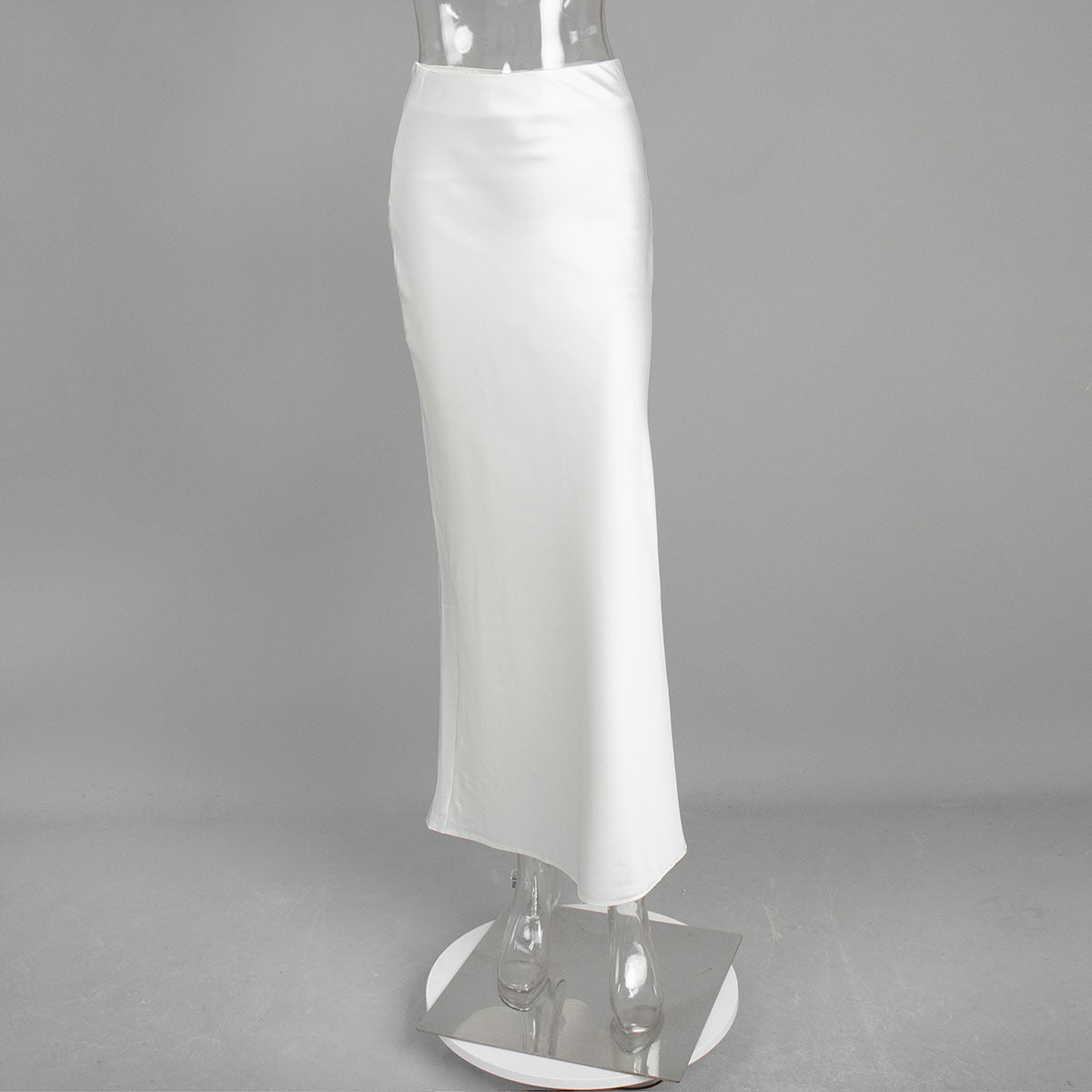 Mermaid Tail Satin Maxi Skirt Elegant Street Style