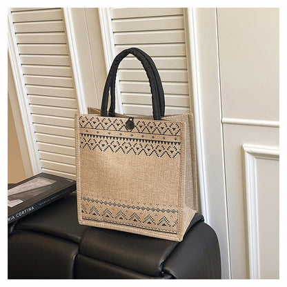 Trendy Canvas Tote Bag Large Capacity Grocery Bag