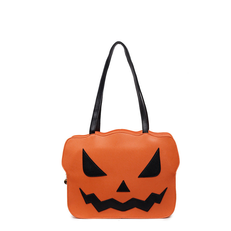 Halloween Pumpkin Tote Bag Stylish Casual Large Capacity Shoulder Bag