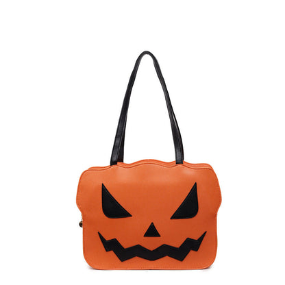 Halloween Pumpkin Tote Bag Stylish Casual Large Capacity Shoulder Bag