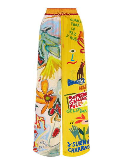 Trendy Colorful Printed Short Sleeve Jumpsuit Set