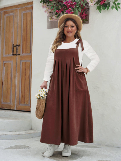 Chic Plus Size Solid Color Maxi Dress For Women