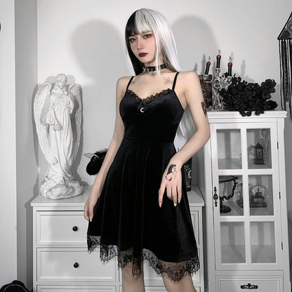 Sexy Suspender Dress Women'S Chest And Backless Lace Stitching New Short Dress