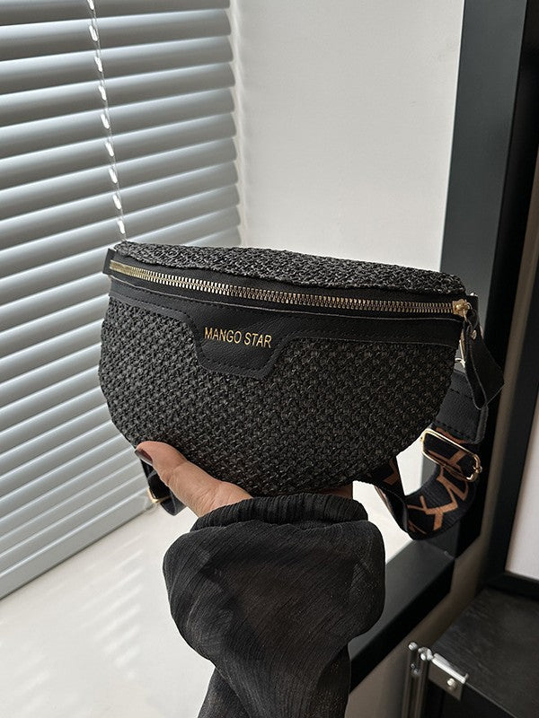Trendy Woven Grass Crossbody Bag for Women