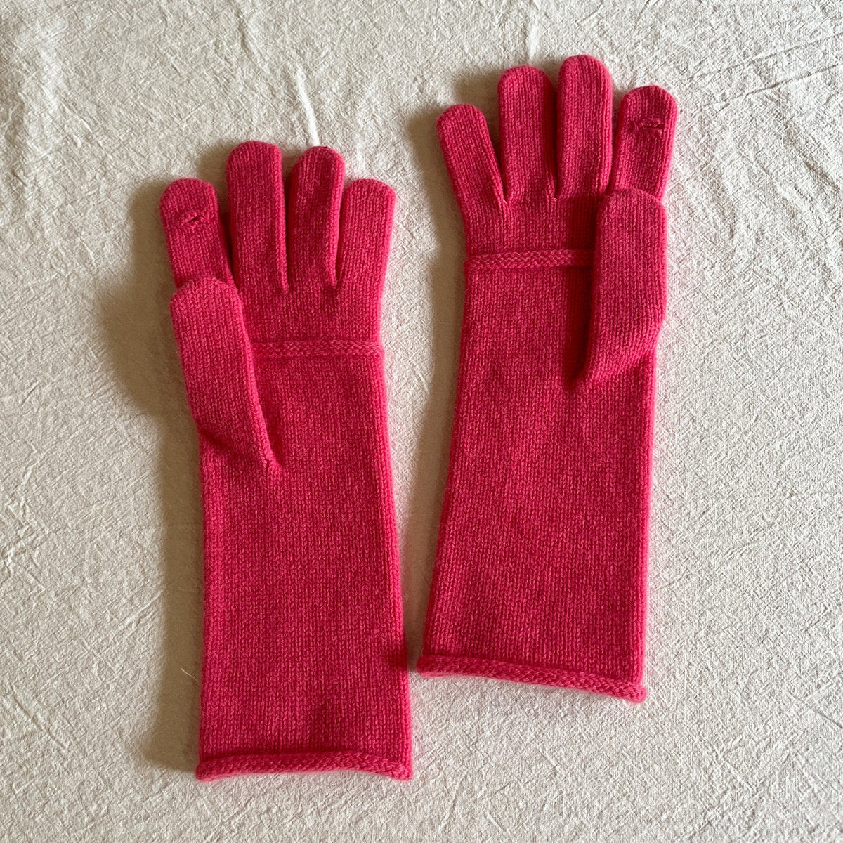 Solid Color Long Wool Knit Gloves