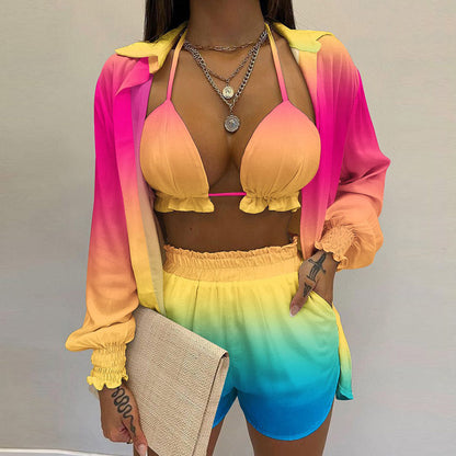Women's Stylish Floral Print Tank Top and Shorts Set