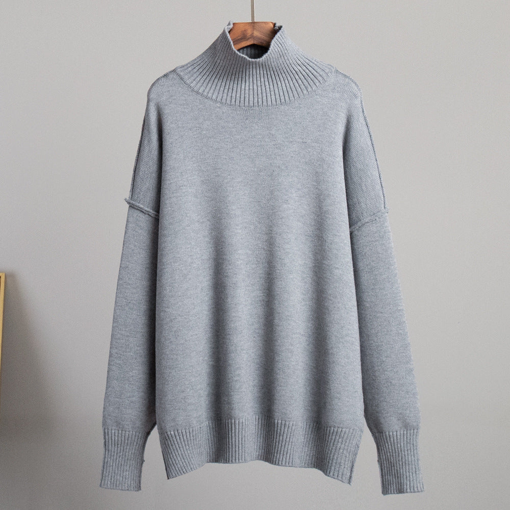 Casual Turtleneck Sweater for Women Cozy Knit Pullover