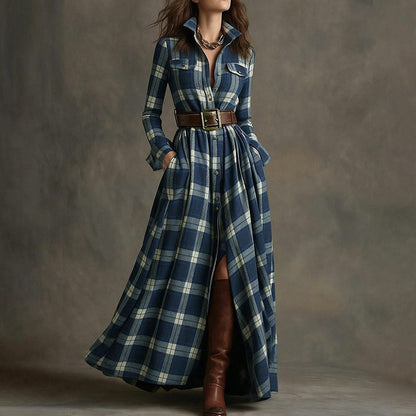 French Elegant A-Line Dress with Vintage Design