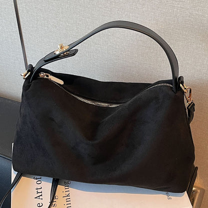 Vintage-Inspired Suede Crossbody Bag Stylish Daily Use