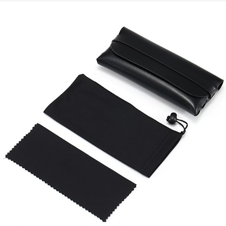 Trendy Portable Sunglasses Case Genuine Leather Eyewear Pouch
