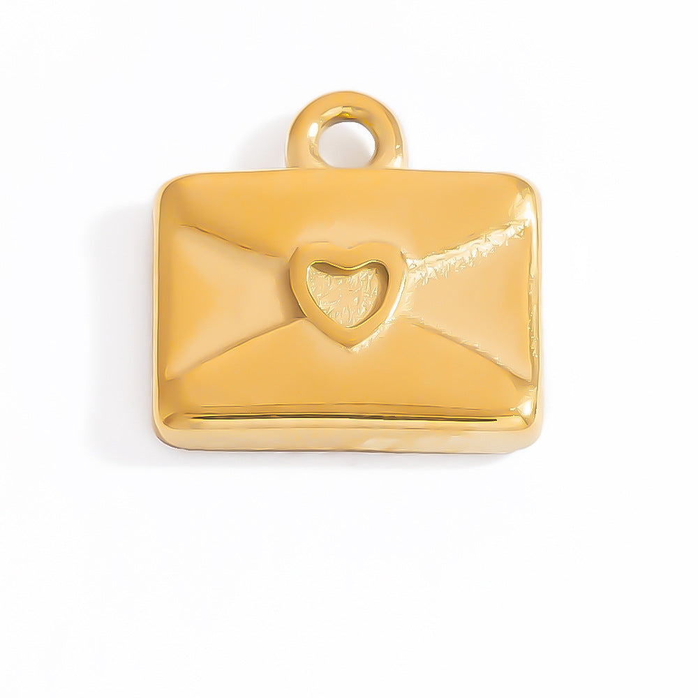 Stainless Steel DIY Enamel Pendant Accessories - 18K Gold Color Retention