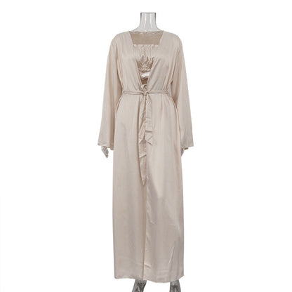 Lazy Style Long Sleeve Cardigan Pajama Set with Shorts