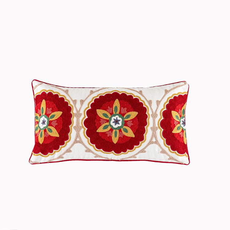 New Embroidered Retro Bohemian Style Cushion Cover Tassel Wool Ball  Cushion Cover