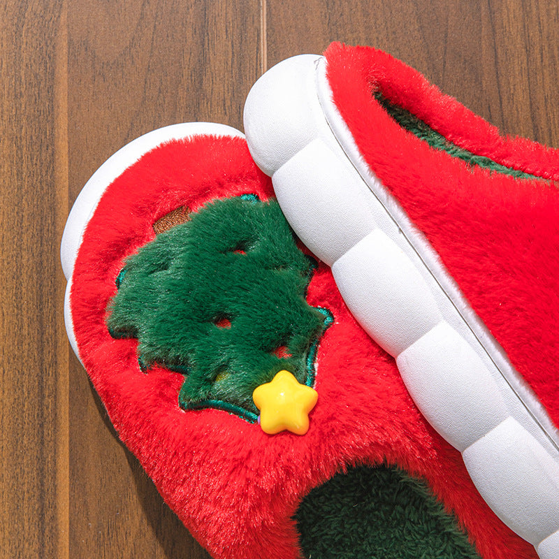 Cute Plush Cartoon Christmas Winter Slippers