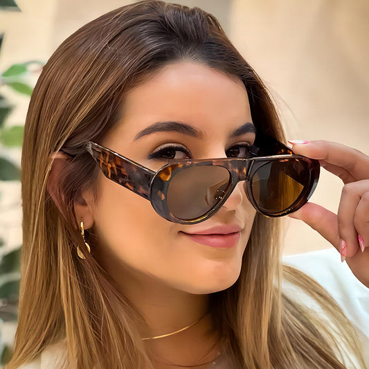 Fashionable Oval High-End Casual UV400 Sunglasses