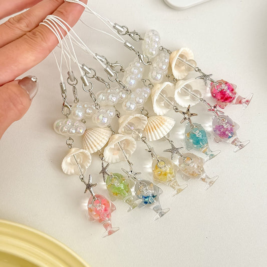 Luminous Transparent Whale Keychain Bag Charm