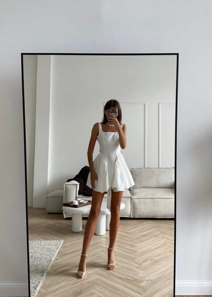Mini Dress Lightweight Fabric Ribbon Back Detail