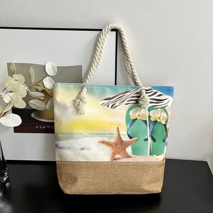 Spacious Beach Tote Bag Fashionable Travel Shoulder Bag