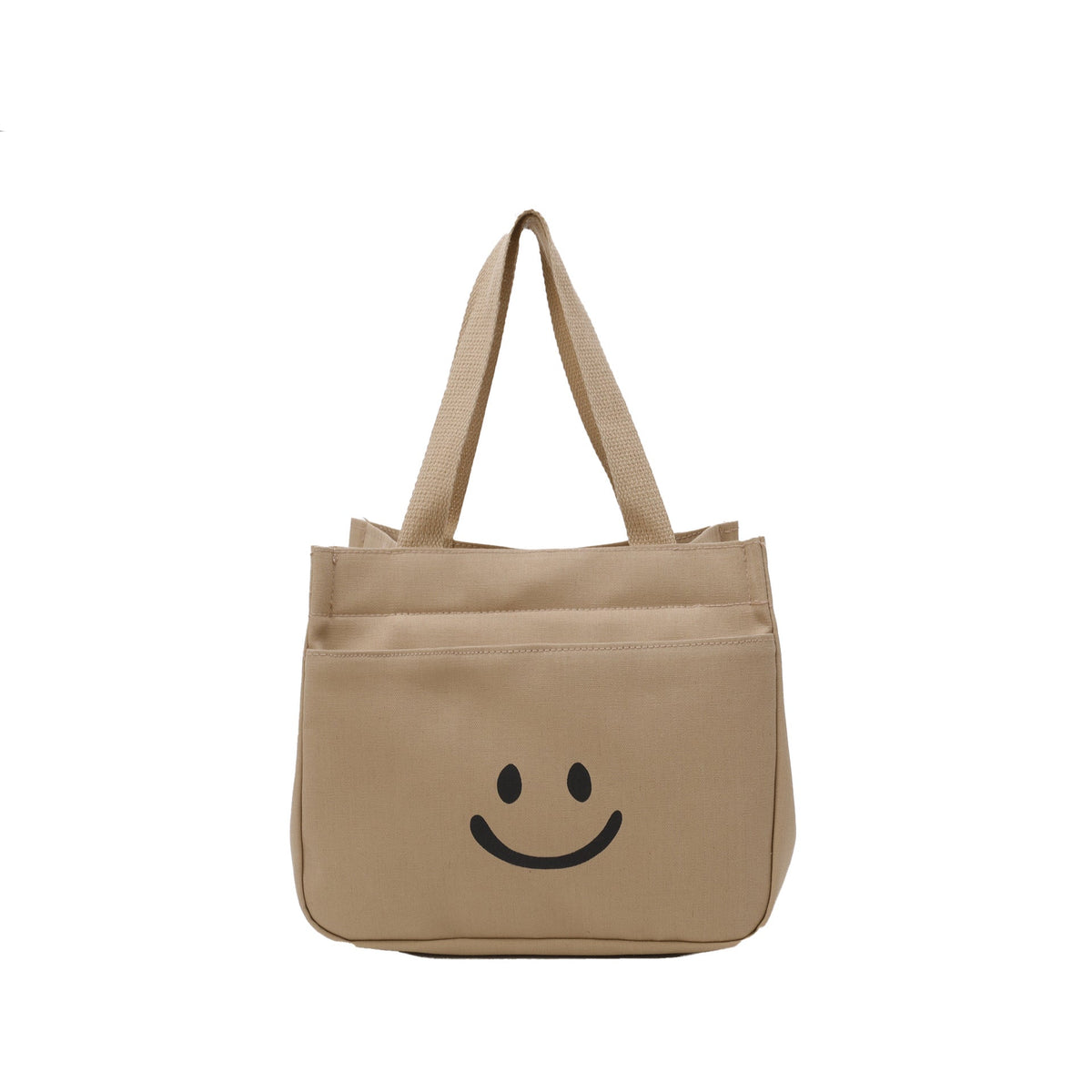 Canvas Lunch Bag With Smiley Face Casual Tote Bag