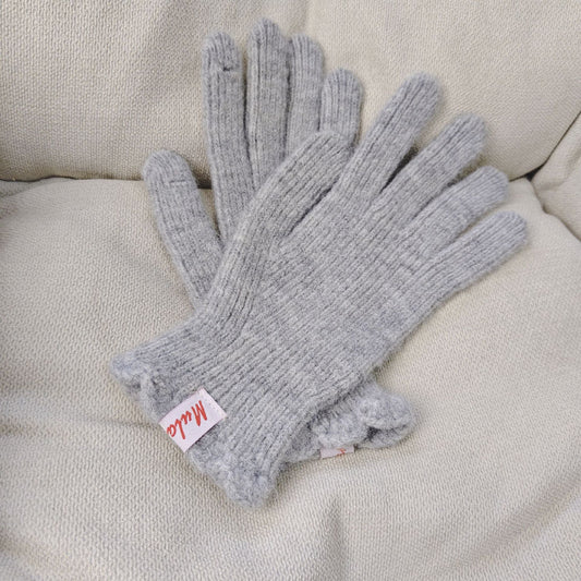 Soft Ribbed Solid Color Warm Knit Gloves