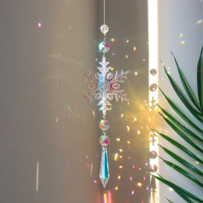 3+ Colorful Snowflake Crystal Suncatcher Hangings