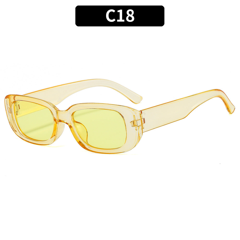 Trendy Square Frame Sunglasses Pink Lens Stylish Women's Eyewear