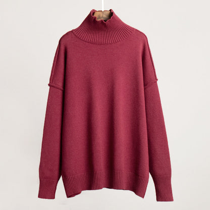 Casual Turtleneck Sweater for Women Cozy Knit Pullover