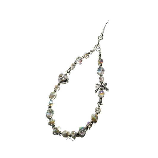 Simple Crystal Beaded Keychain Bag Charm