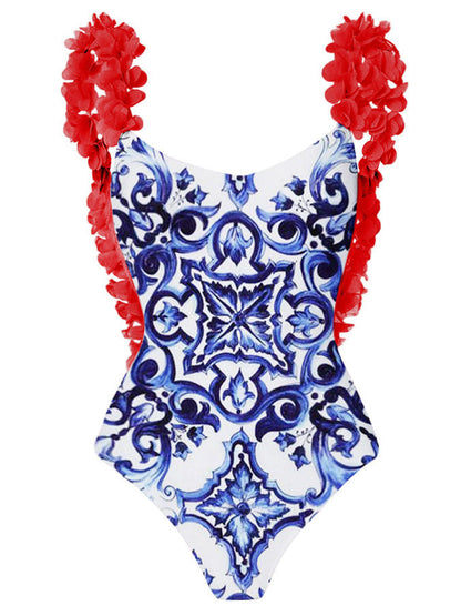 Ruffle Backless Swimwear String Cover