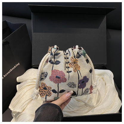 Ethnic Style Bucket Bag Casual Canvas Tote
