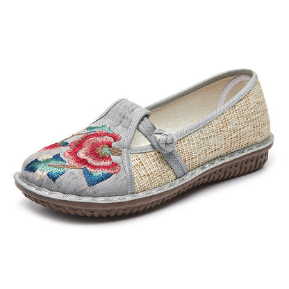 Ethnic Style New Fashion Single Shoes Woven Embroidered Shoes Soft Sole Mom'S Shoes