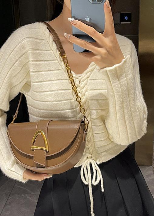 Half Moon Crossbody Bag High Quality PU Leather