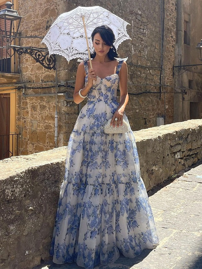 Elegant Long Sleeve Off-Shoulder Dress With 3D Floral Design