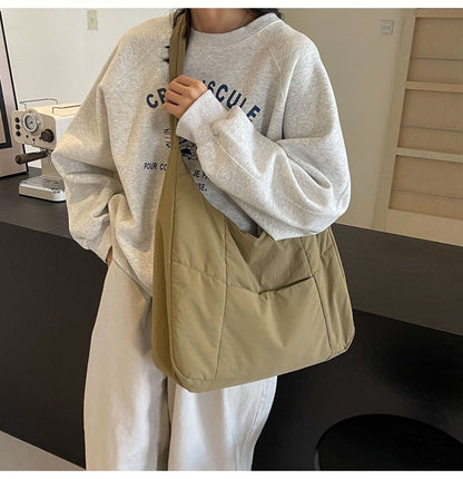Casual Nylon Tote Quilted Crossbody Bag