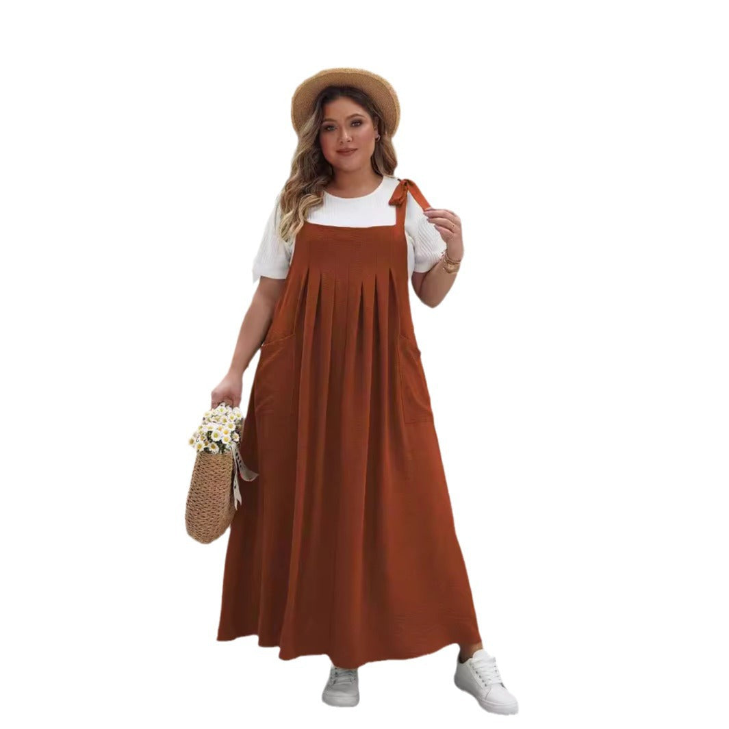 Chic Plus Size Solid Color Maxi Dress For Women