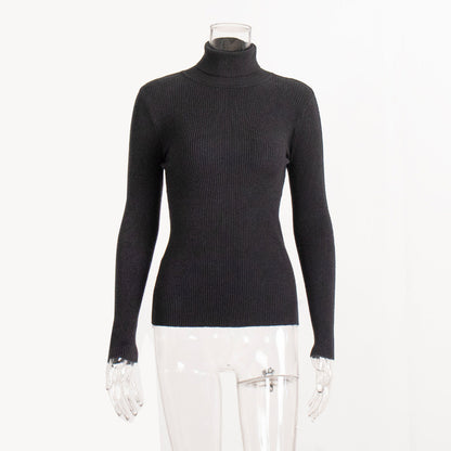 Long Turtleneck Knitted Sweater for Plus Size Women