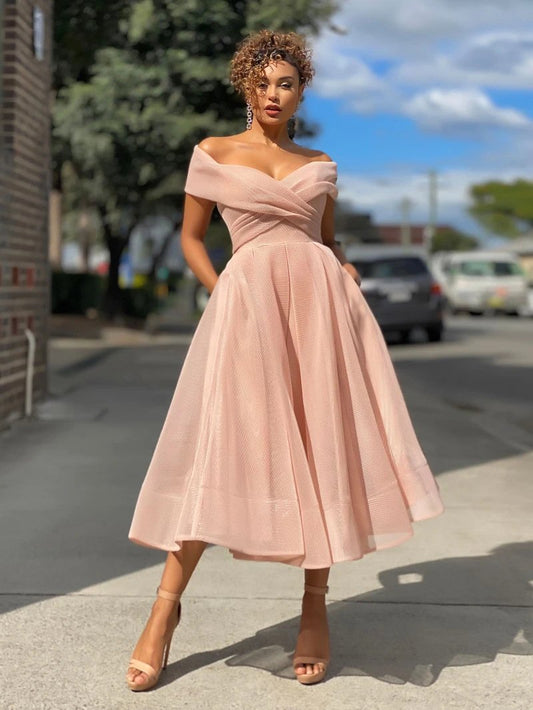 Sleeve Slim Dress Solid Color