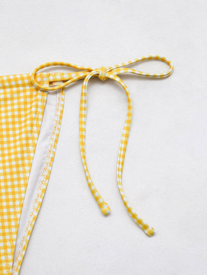 Cute Floral Gingham Bikini Swimwear