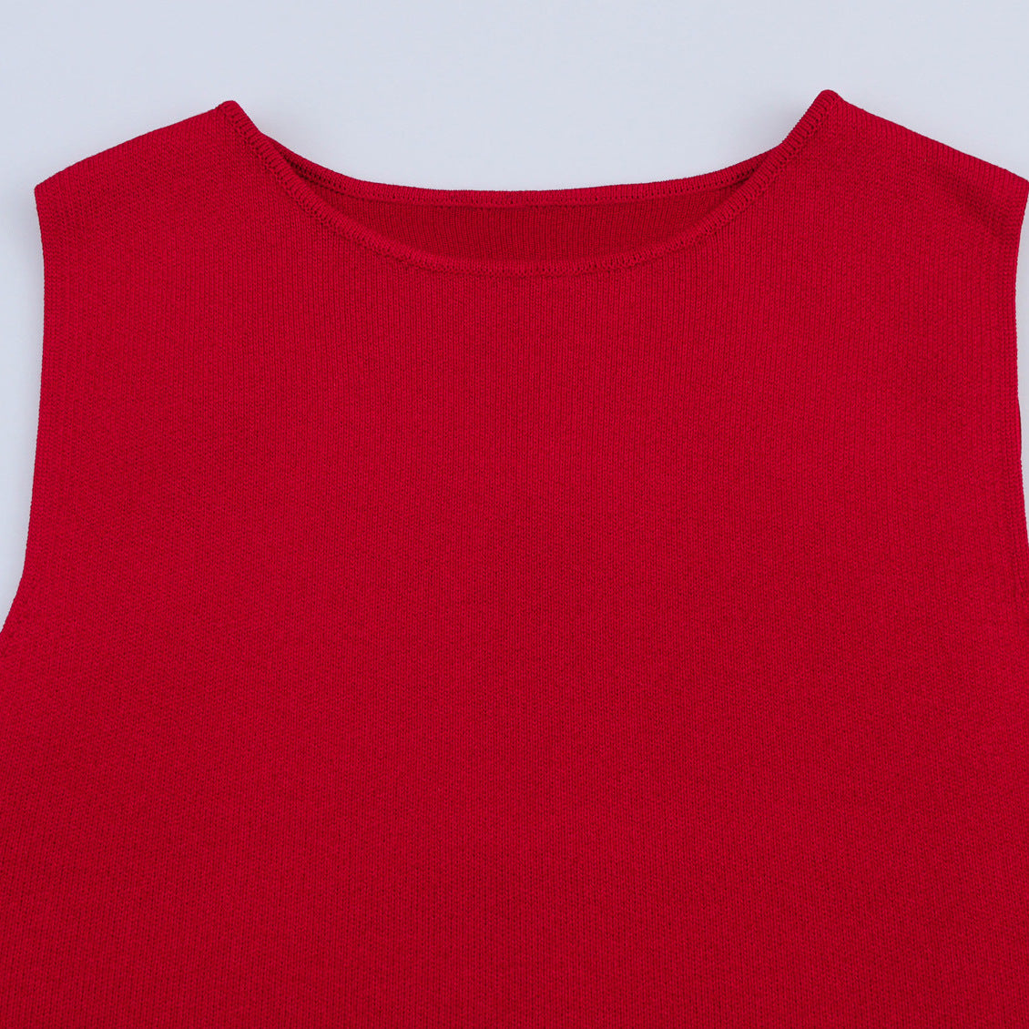 Splicing Round Neck Sleeveless Knit Maxi Dress