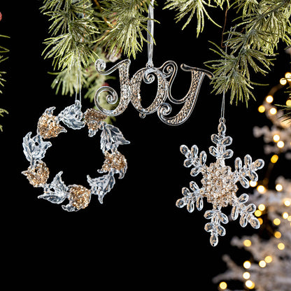 Snowflake Sequins Transparent Christmas Tree Hanging