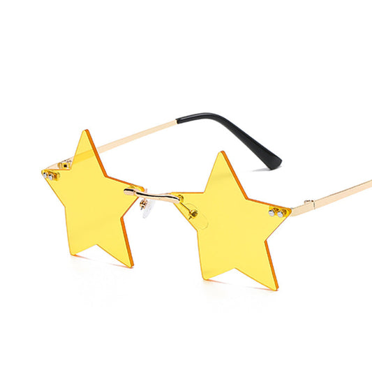 Fashionable Frameworkless Star-Shaped Sunglasses Punk Style