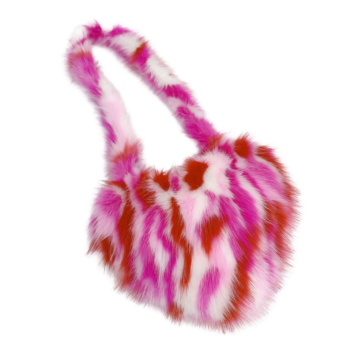 Heart Fluffy Faux Fox Fur Shoulder Bag
