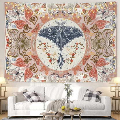 Bohemian Retro Butterfly Tapestry Insect Flower Tapestry Beautiful Hanging Cloth Skeleton Tapestry Stumbling Butterfly Tapestry