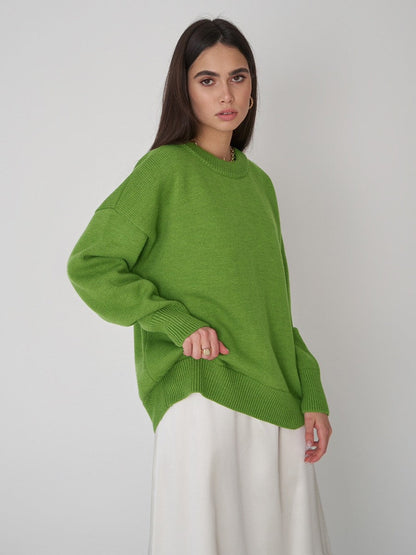 Casual Solid Color Sweater Knitted Pullover