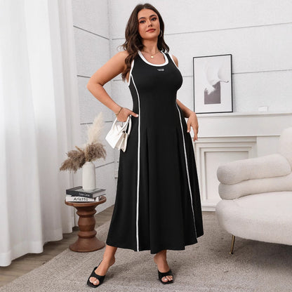 Elegant Casual Maxi Dress With Abstract Print