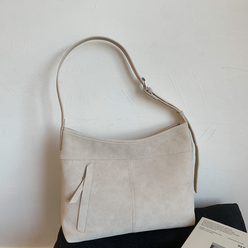Vintage Style Casual Tote Bag Large Capacity PU Shoulder Bag