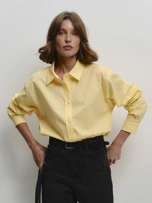 Comfortable Casual Yellow Cotton Shirt for Women