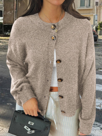 Casual Button-Up Long Sleeve Cardigan Sweater